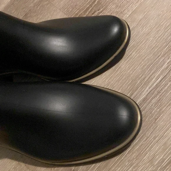 EUC [kate spade] Cheetah Print Black Ankle Bootie Rainboots Women’s Sz 9.0 - Picture 7 of 13